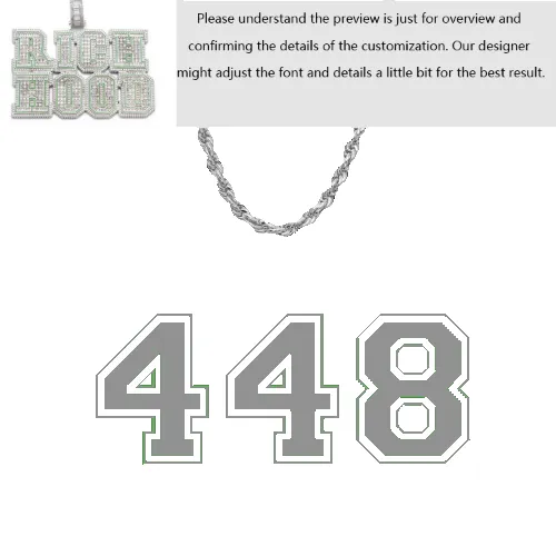 Custom Baguette Name Pendant Glow in the Dark sold by Ghetluxe