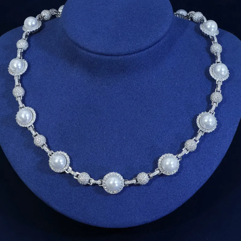 13mm Iced Pearl Box Link Chain sold by Ghetluxe