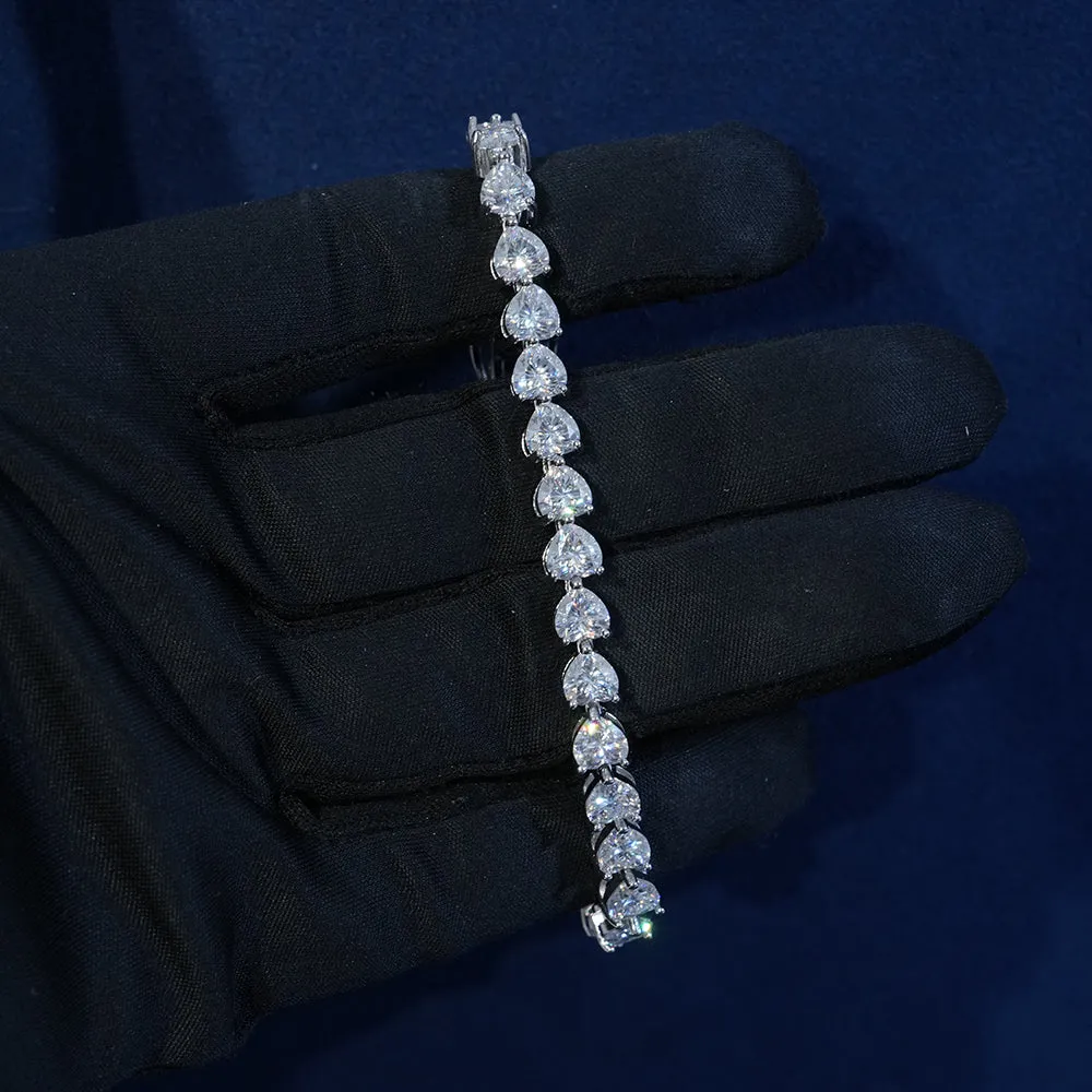 5mm Heart Cut Moissanite Tennis Bracelet sold by Ghetluxe product image thumbnail 2