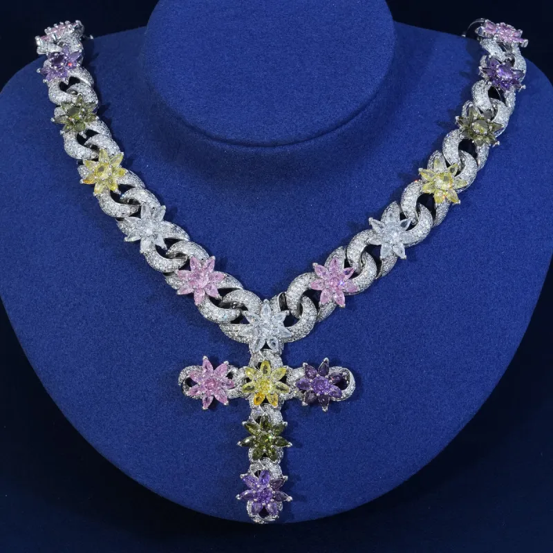 15mm Diamond Lotus Flower Necklace sold by Ghetluxe