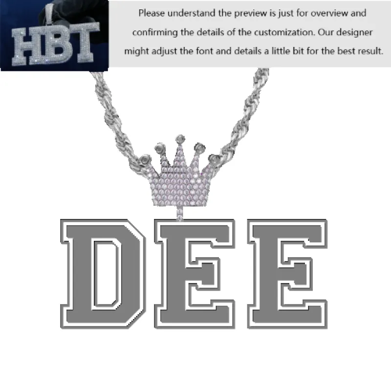 VVS Moissanite Custom Name Pendant in Sterling Silver sold by Ghetluxe