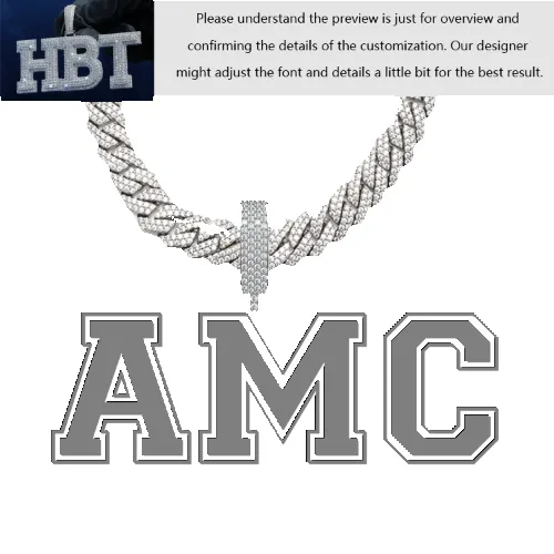 VVS Moissanite Custom Name Pendant in Sterling Silver sold by Ghetluxe