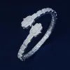 Diamond Baguette Hamsa Bangle Bracelet sold by Ghetluxe