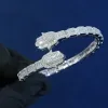 Diamond Baguette Hamsa Bangle Bracelet sold by Ghetluxe