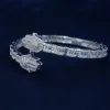 Diamond Baguette Hamsa Bangle Bracelet sold by Ghetluxe