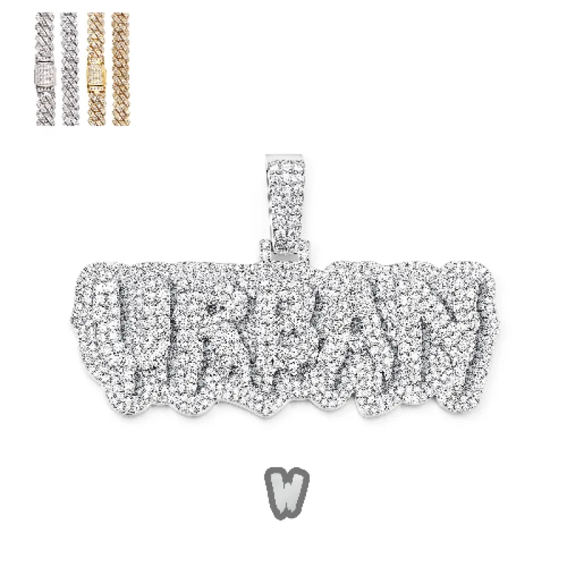 Custom Layered Drip Letter Pendant sold by Ghetluxe