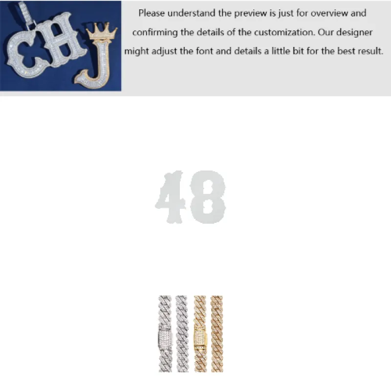 Western Font Custom Baguette Letter Pendant sold by Ghetluxe