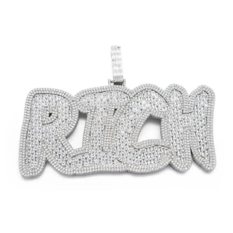 Baguette Groovy Custom Letter Pendant sold by Ghetluxe