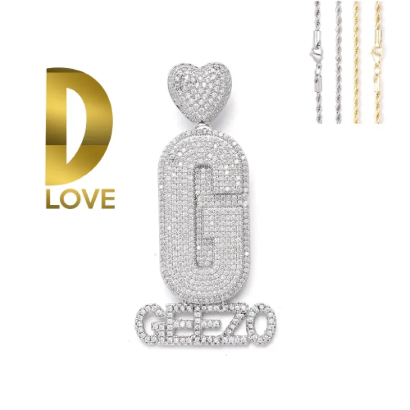 Diamond Custom Monogram Name Pendant sold by Ghetluxe