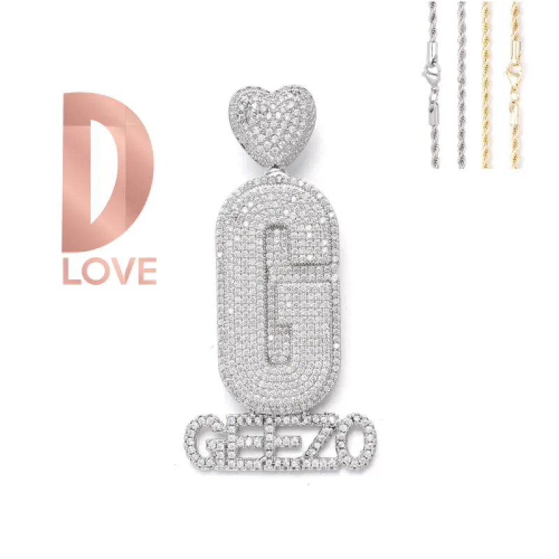 Diamond Custom Monogram Name Pendant sold by Ghetluxe