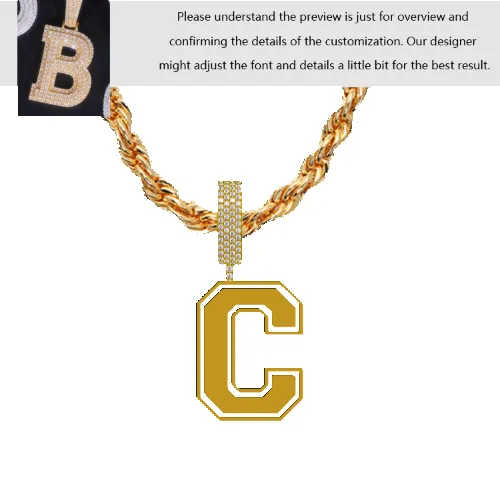 VVS Moissanite Custom Name Pendant in Sterling Silver sold by Ghetluxe