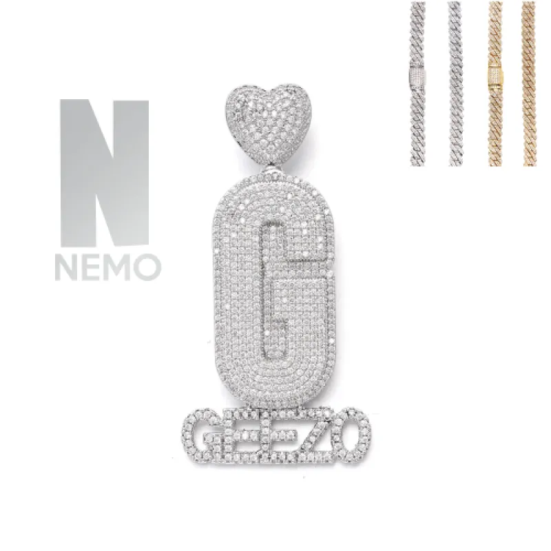 Diamond Custom Monogram Name Pendant sold by Ghetluxe