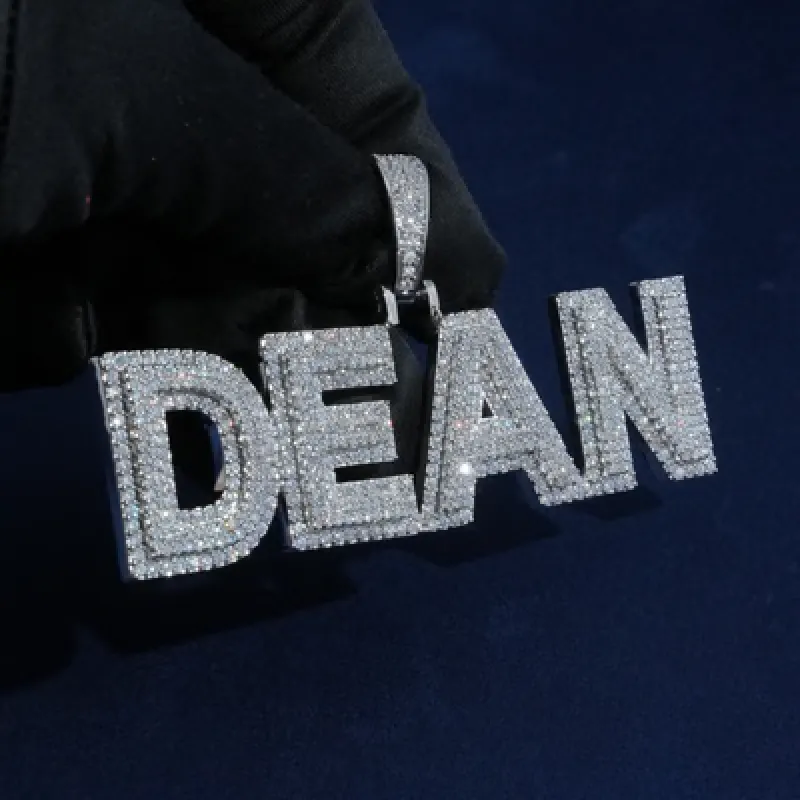 Custom Diamond Sans Name Pendant Necklaces sold by Ghetluxe