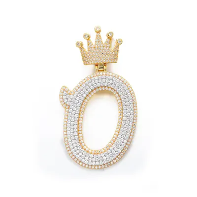 Crown Bail Initial Pendant Necklace sold by Ghetluxe