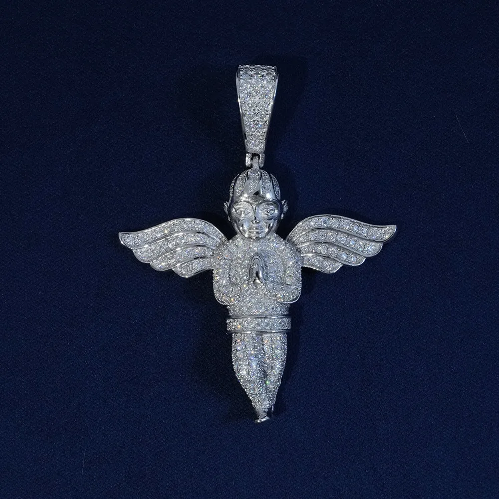 Moissanite Angel Wings Pendant sold by Ghetluxe product image thumbnail 2