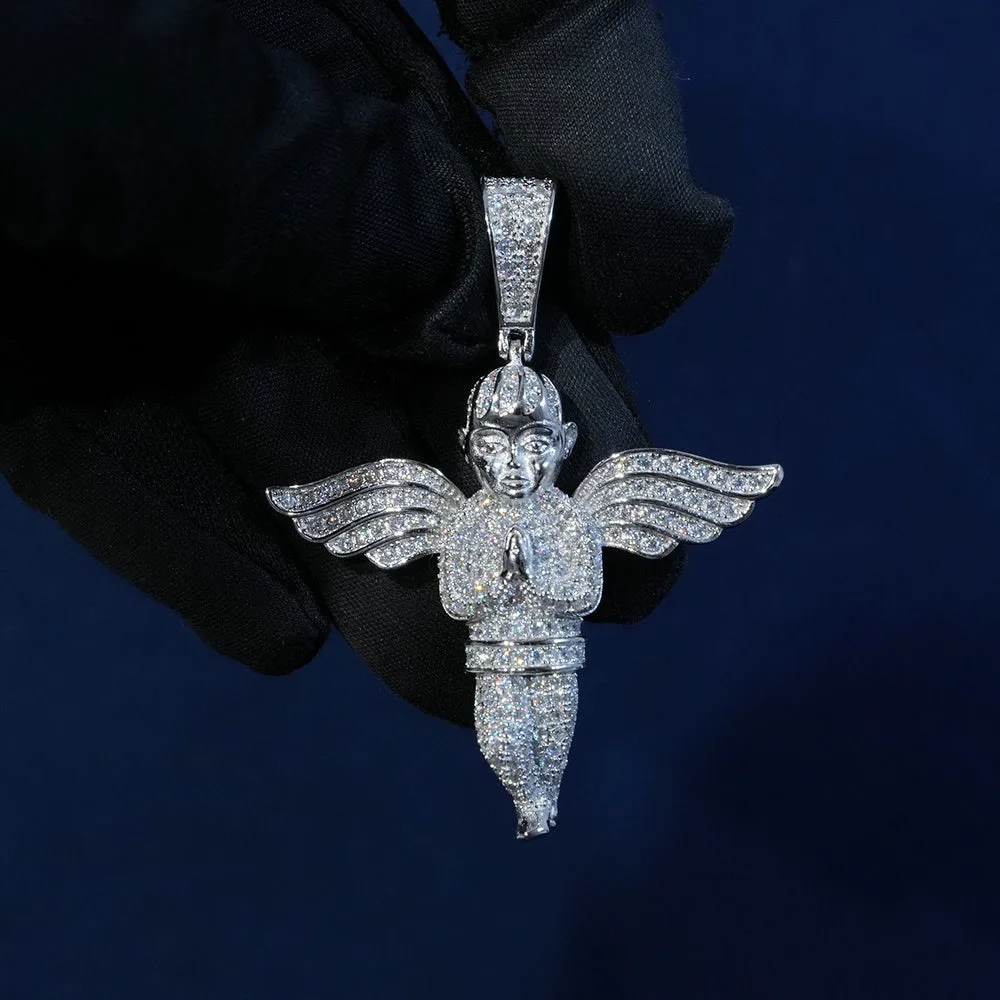Moissanite Angel Wings Pendant sold by Ghetluxe product image thumbnail 3