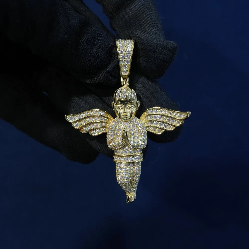 Moissanite Angel Wings Pendant sold by Ghetluxe product image thumbnail 5