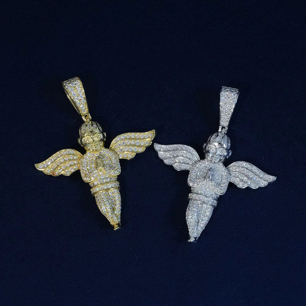 Moissanite Angel Wings Pendant sold by Ghetluxe