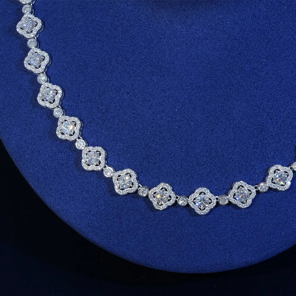 10mm Moissanite Flower Tennis Chain sold by Ghetluxe product image thumbnail 4