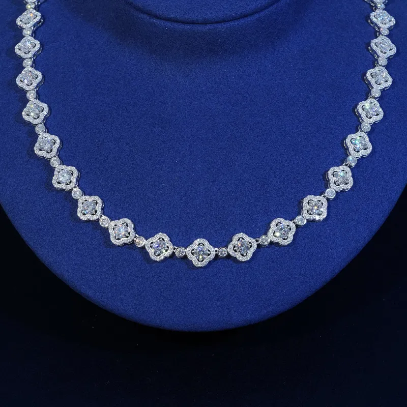 10mm Moissanite Flower Tennis Chain sold by Ghetluxe