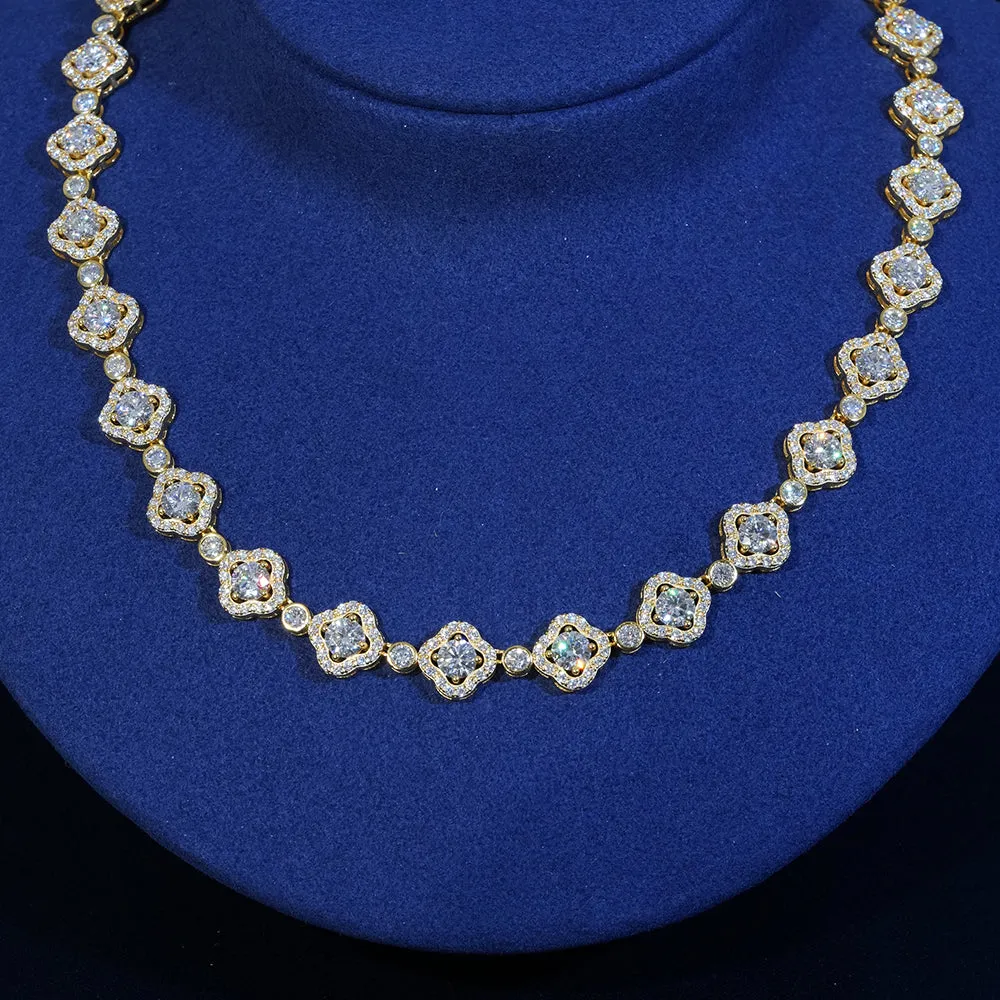 10mm Moissanite Flower Tennis Chain sold by Ghetluxe product image thumbnail 2