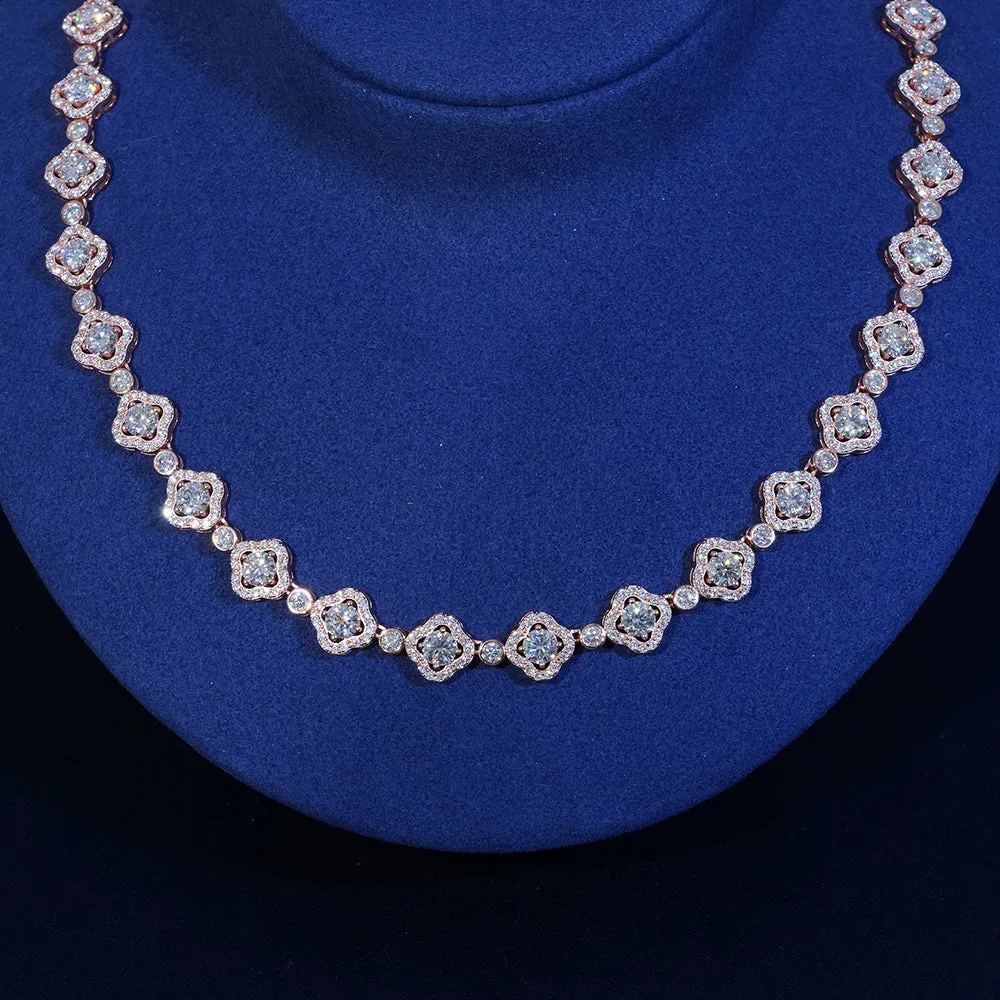 10mm Moissanite Flower Tennis Chain sold by Ghetluxe product image thumbnail 3