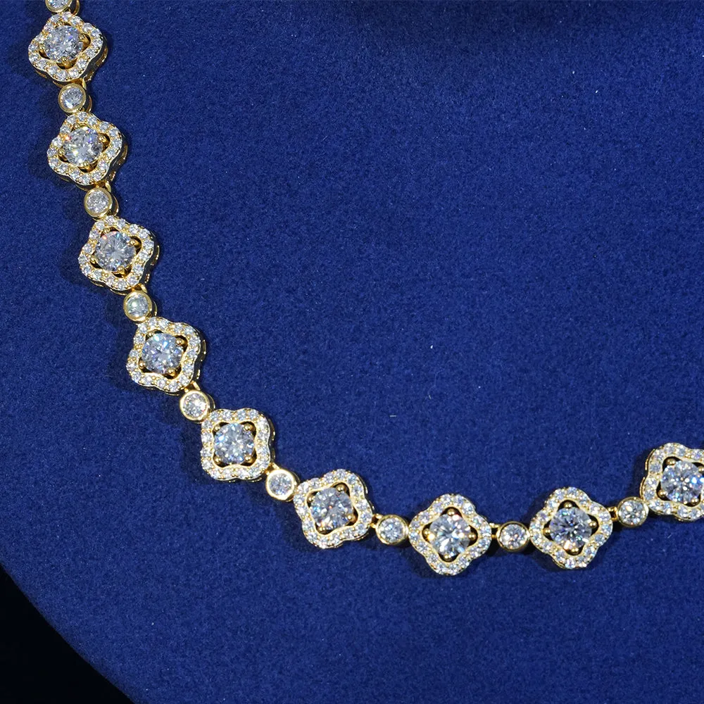 10mm Moissanite Flower Tennis Chain sold by Ghetluxe product image thumbnail 5