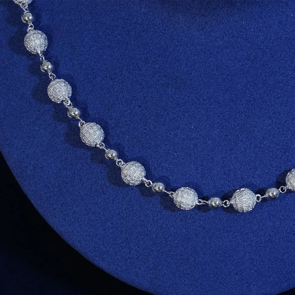 8mm Moissanite Beads Link Chain sold by Ghetluxe product image thumbnail 3