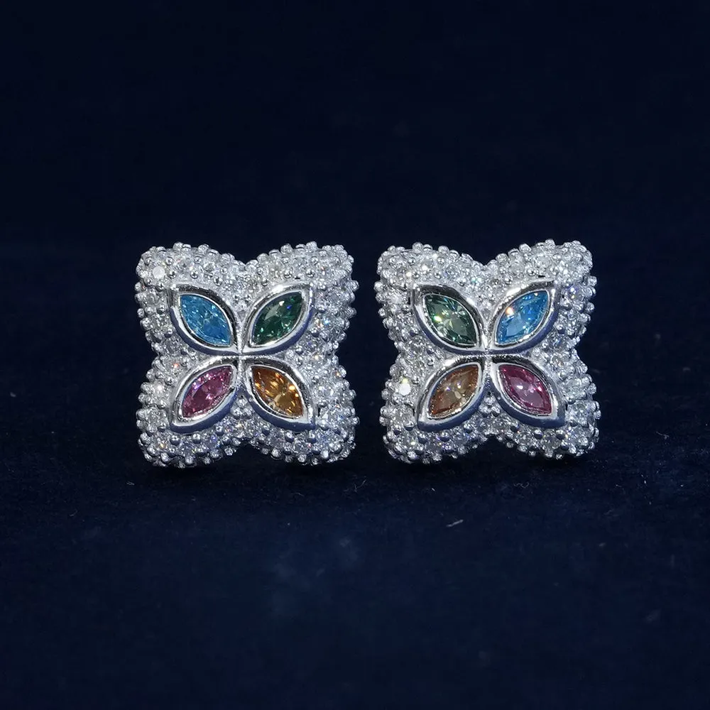 Moissanite Diamond Blossom Earrings sold by Ghetluxe product image thumbnail 2