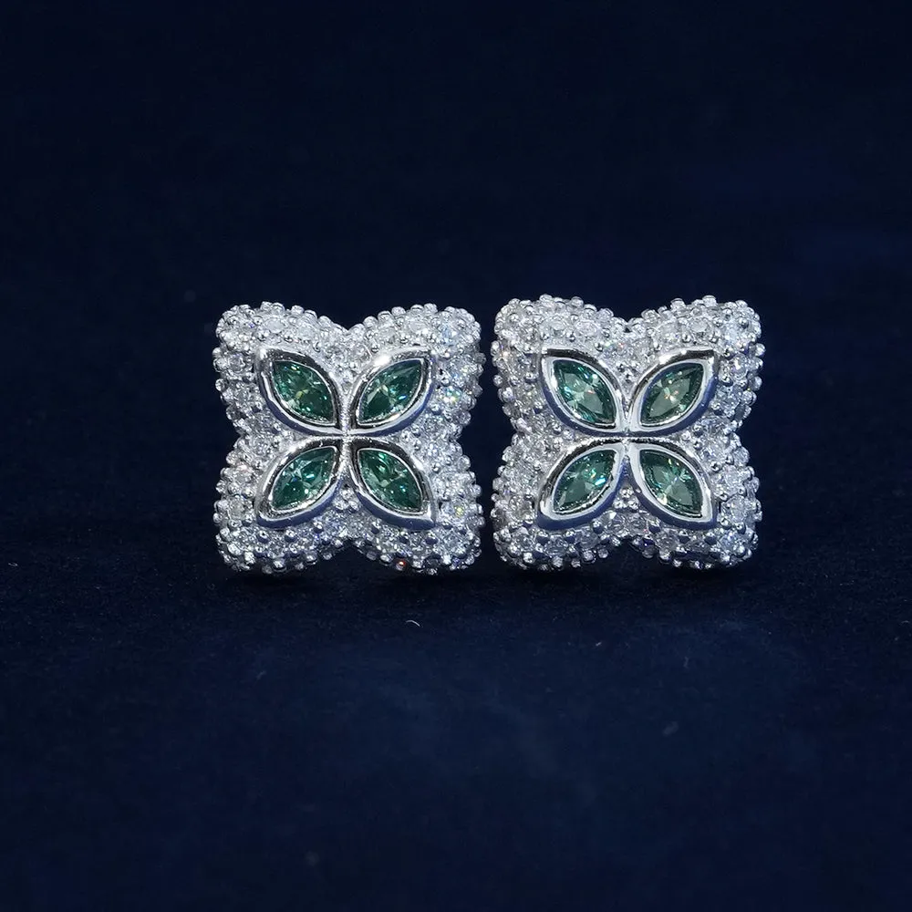 Moissanite Diamond Blossom Earrings sold by Ghetluxe product image thumbnail 3