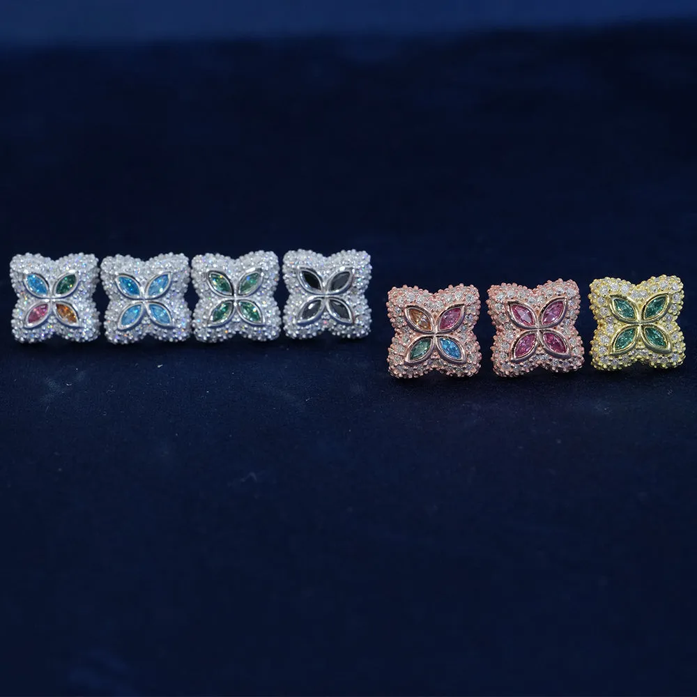 Moissanite Diamond Blossom Earrings sold by Ghetluxe