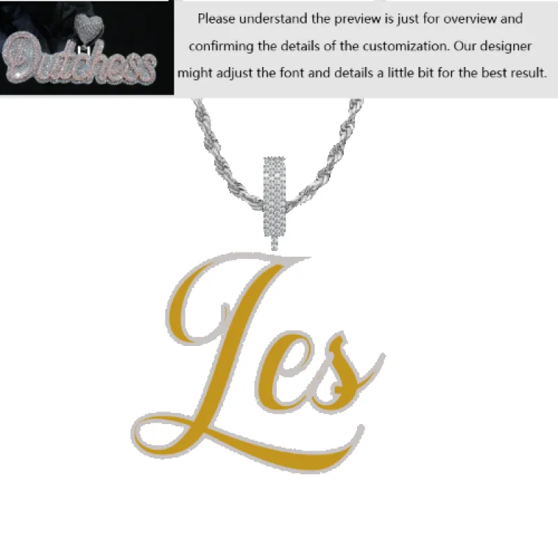 Custom Layered Handwriting Letter Pendant sold by Ghetluxe