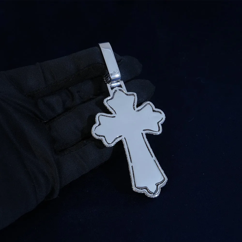 Moissanite Mix Cut Cross Pendant sold by Ghetluxe product image thumbnail 3