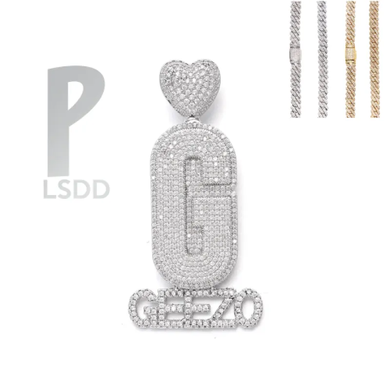 Diamond Custom Monogram Name Pendant sold by Ghetluxe
