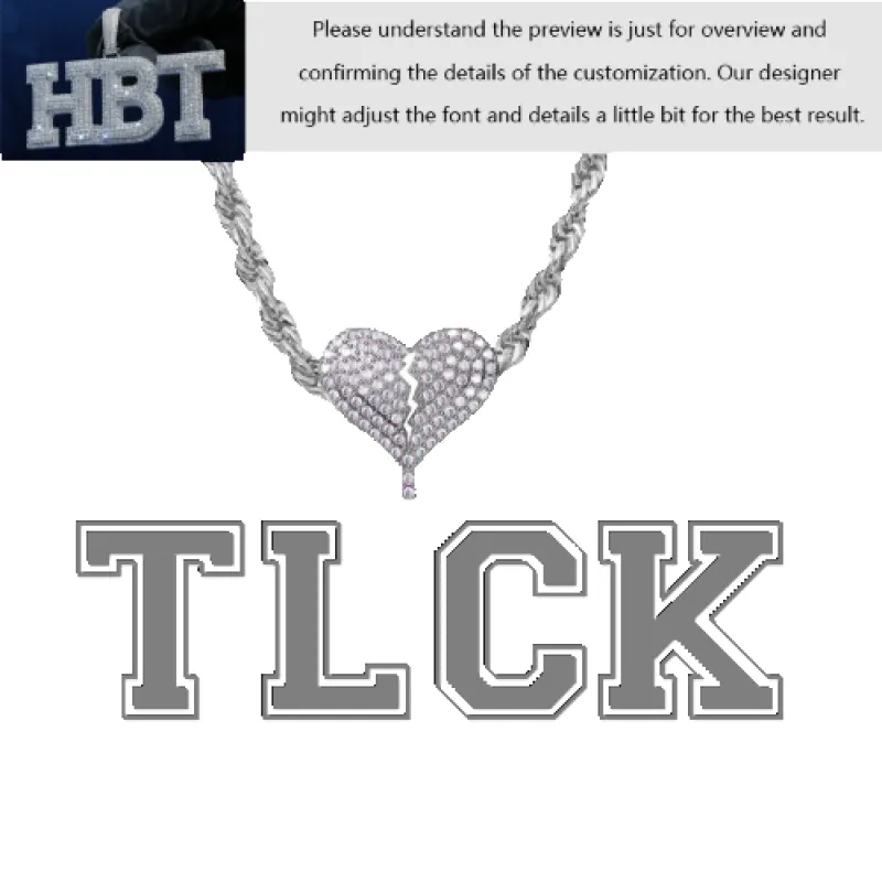 VVS Moissanite Custom Name Pendant in Sterling Silver sold by Ghetluxe