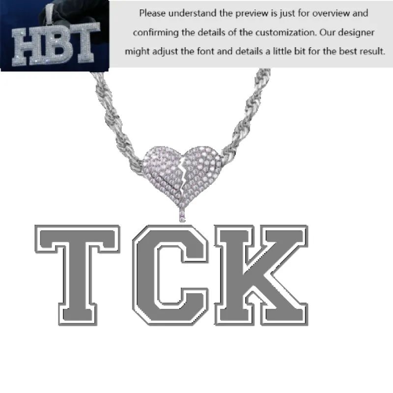 VVS Moissanite Custom Name Pendant in Sterling Silver sold by Ghetluxe