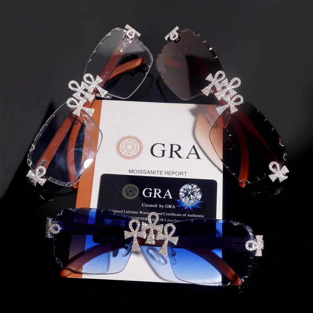 Moissanite Iced Ankh Sunglasses sold by Ghetluxe product image thumbnail 3