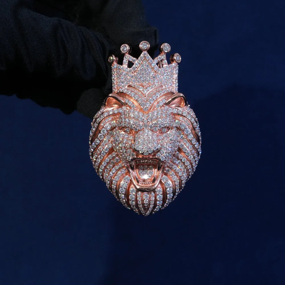 Moissanite Crown Lion Pendant sold by Ghetluxe product image thumbnail 4