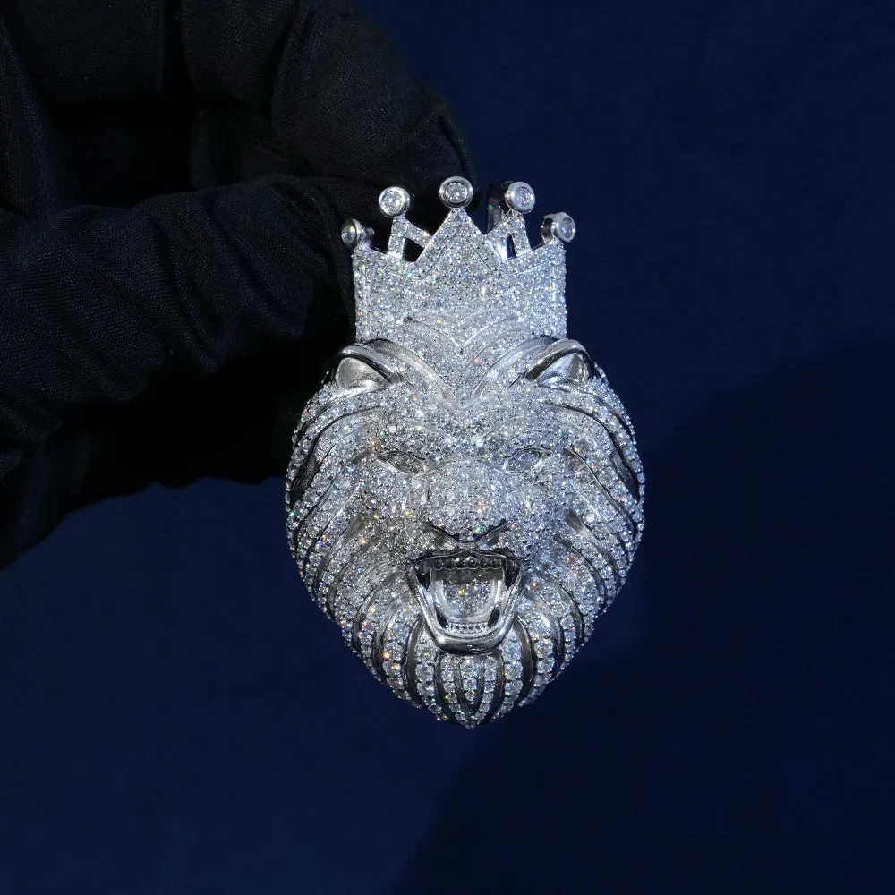 Moissanite Crown Lion Pendant sold by Ghetluxe product image thumbnail 3