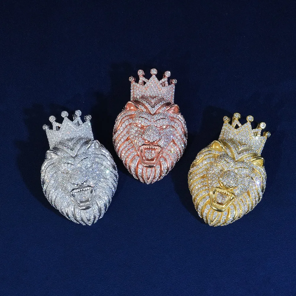 Moissanite Crown Lion Pendant sold by Ghetluxe product image thumbnail 2