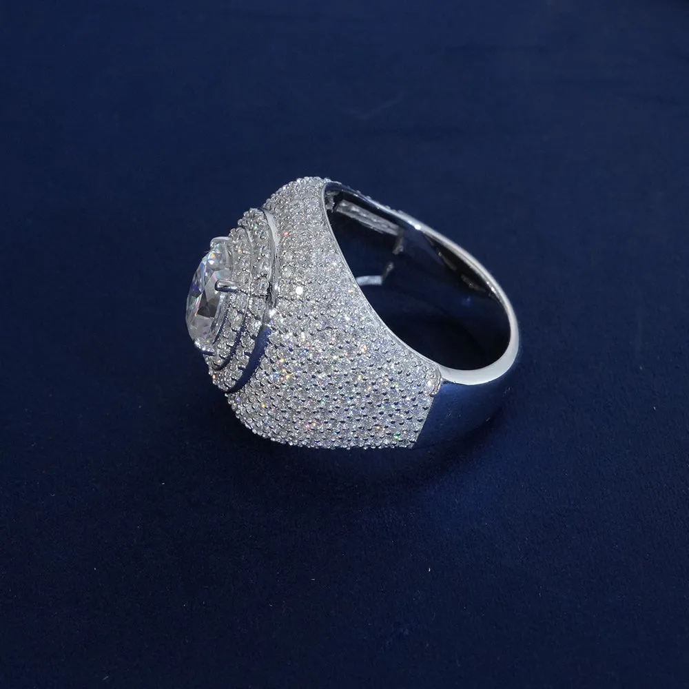 Moissanite Clustered Oval Ring sold by Ghetluxe product image thumbnail 2