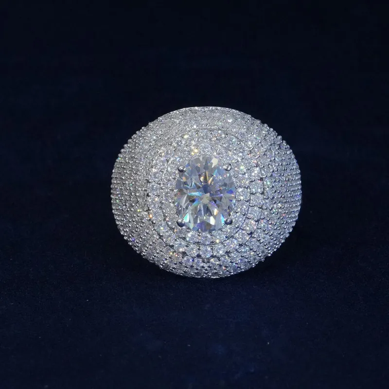 Moissanite Clustered Oval Ring sold by Ghetluxe