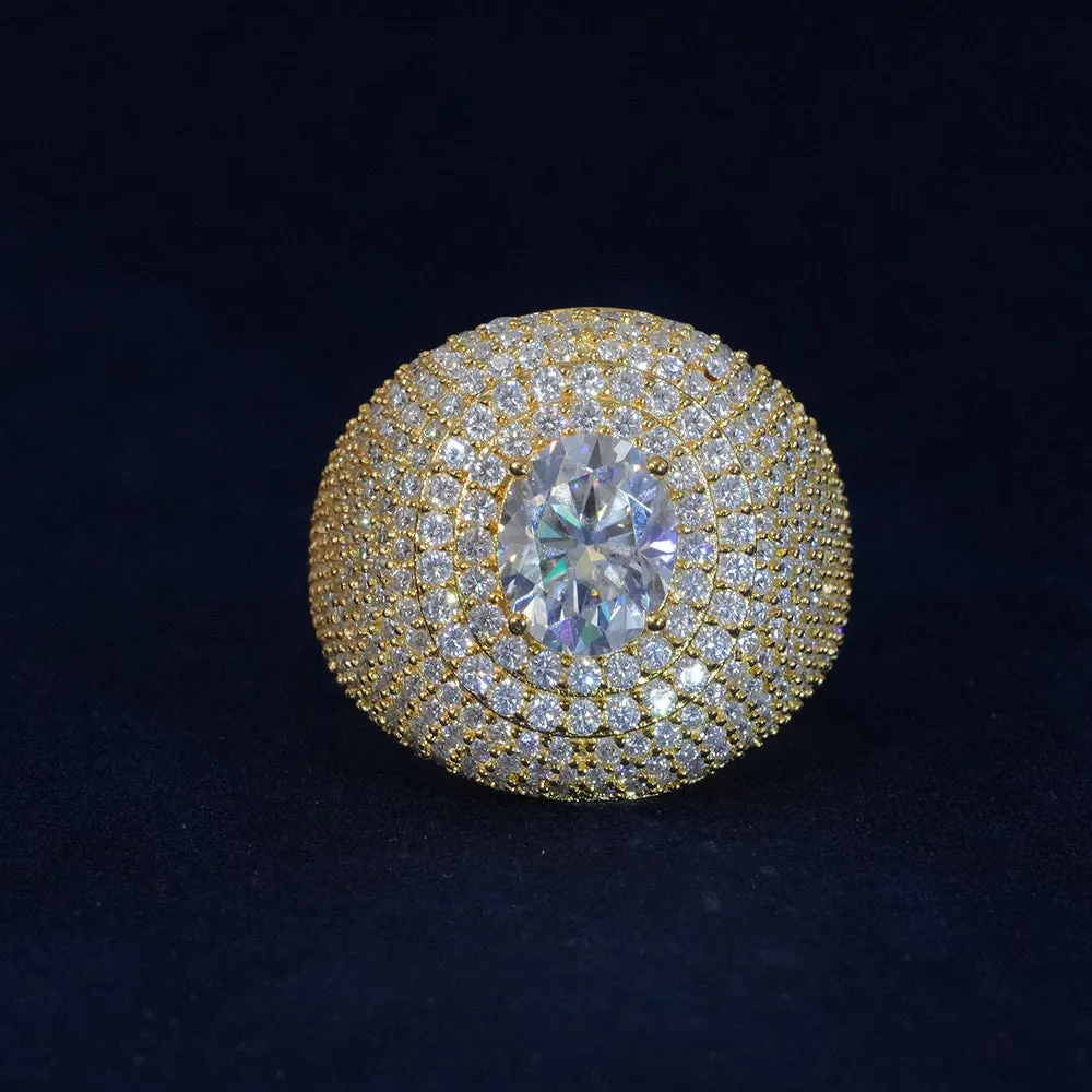 Moissanite Clustered Oval Ring sold by Ghetluxe product image thumbnail 3