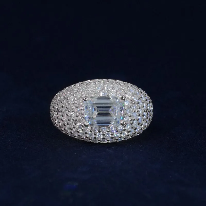Moissanite Diamond Emerald Cut Ring sold by Ghetluxe