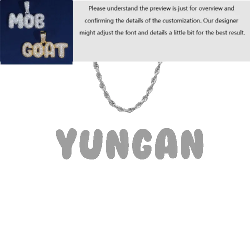 Diamond Bubble Font Custom Name Pendant sold by Ghetluxe