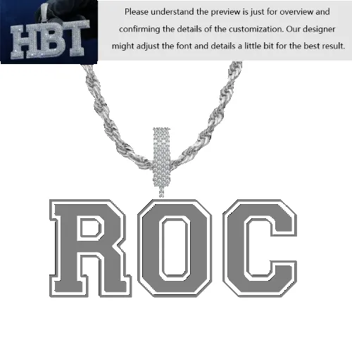 VVS Moissanite Custom Name Pendant in Sterling Silver sold by Ghetluxe