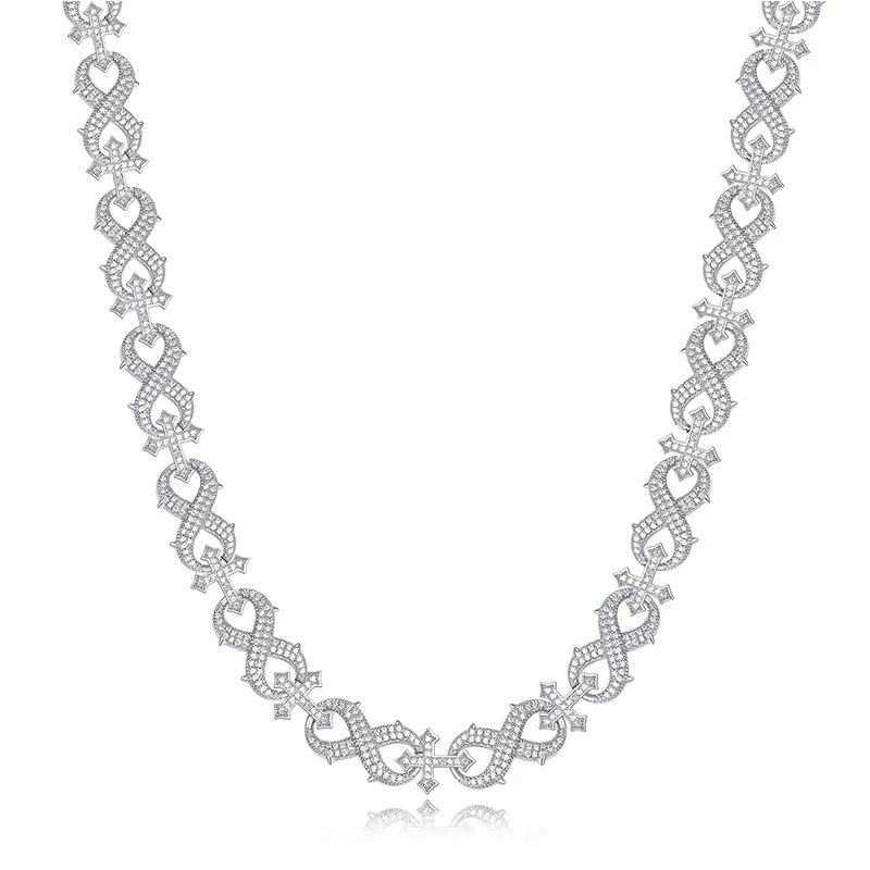 14MM Moissanite Thorns Cross Infinity Chain sold by Ghetluxe