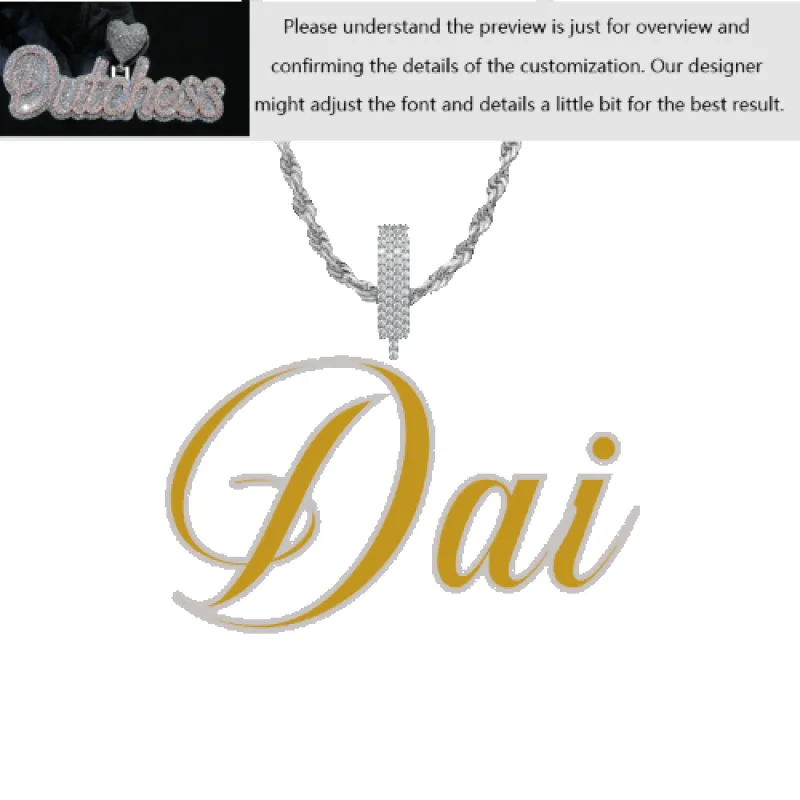 Custom Layered Handwriting Letter Pendant sold by Ghetluxe