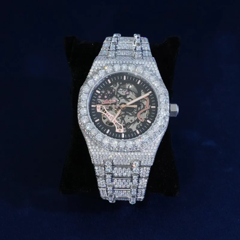 Moissanite Skeleton Watch sold by Ghetluxe