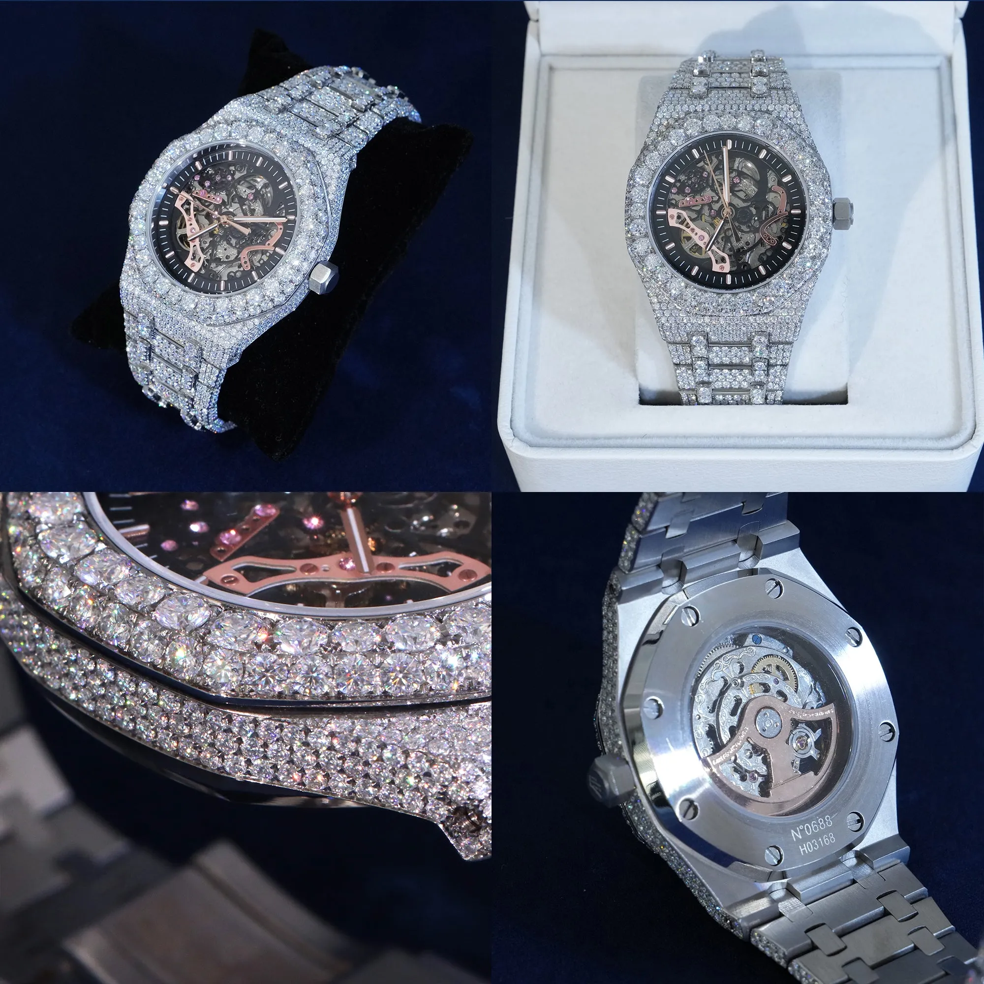 Moissanite Skeleton Watch sold by Ghetluxe product image thumbnail 4